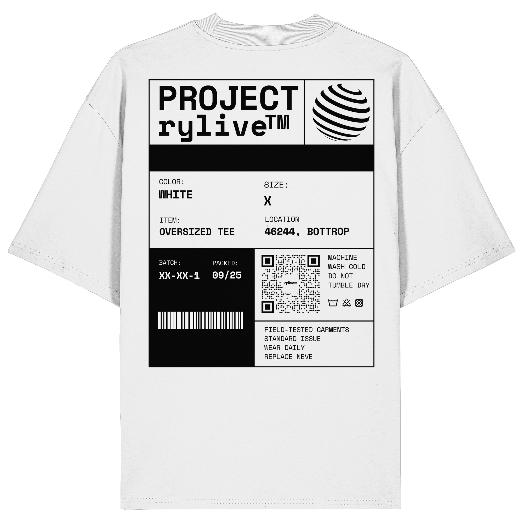 rylive Unisex Oversized T-Shirt // OFF Label Use - White Edition