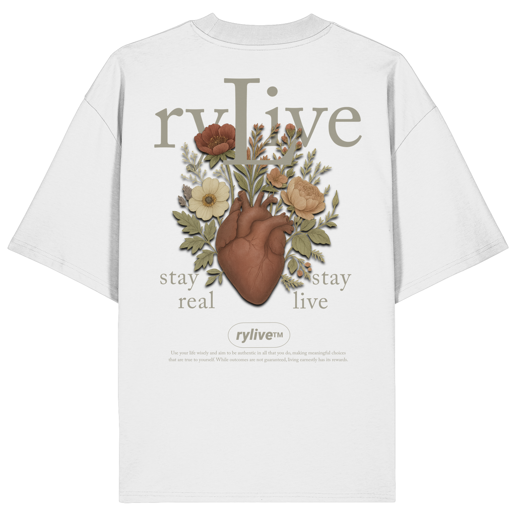 rylive Unisex Oversized T-Shirt // Heart Flower