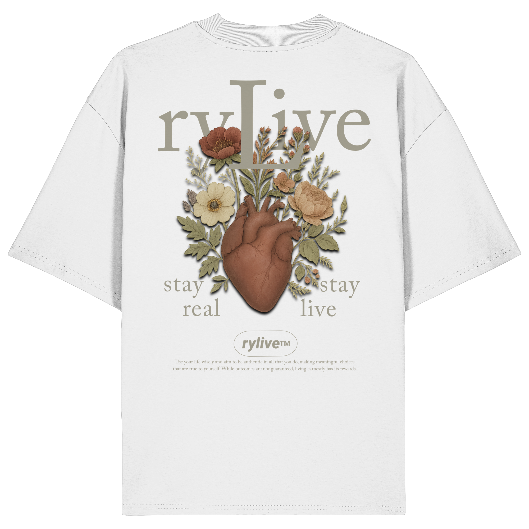 rylive Unisex Oversized T-Shirt // Heart Flower