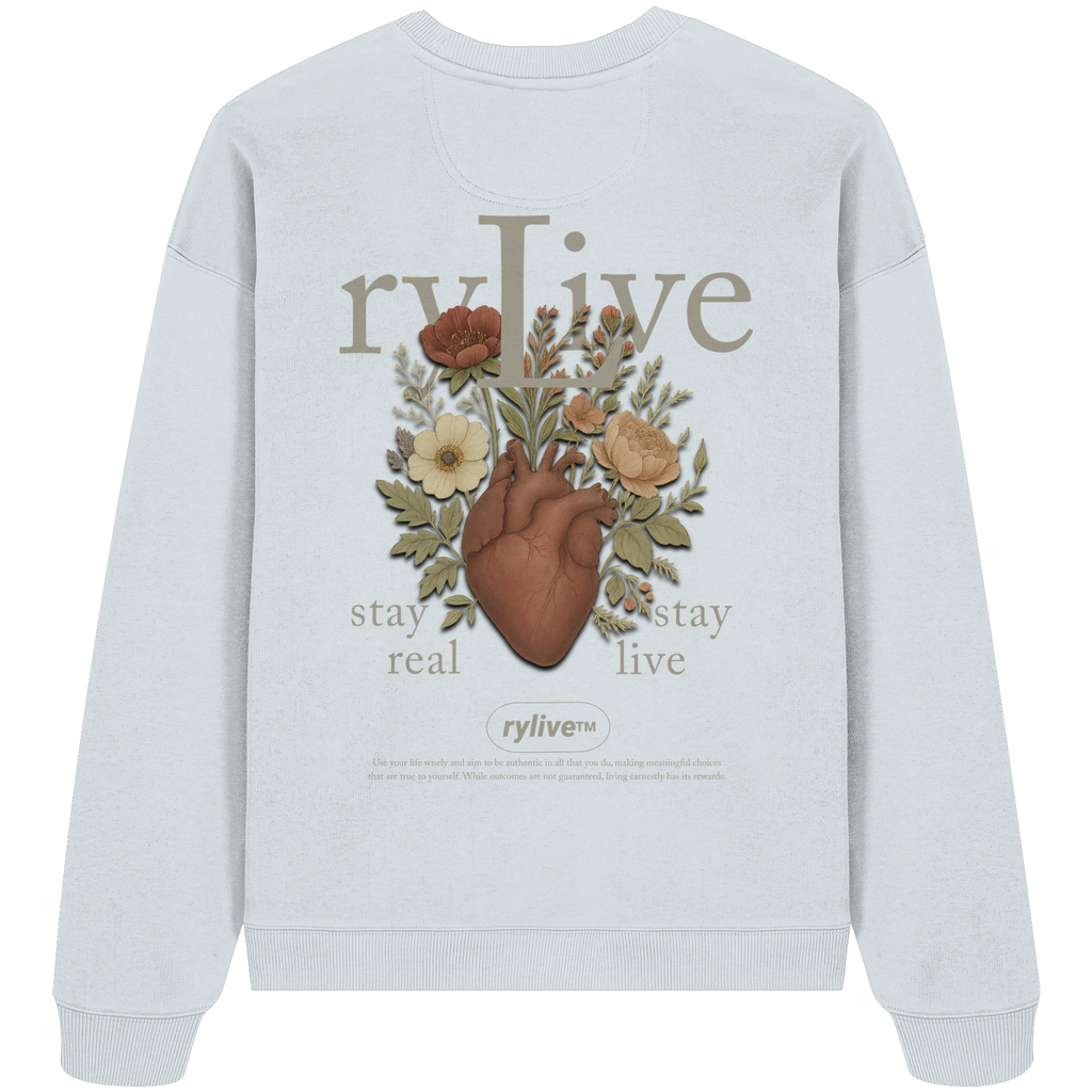 rylive Unisex Oversize Sweatshirt // Heart Flower