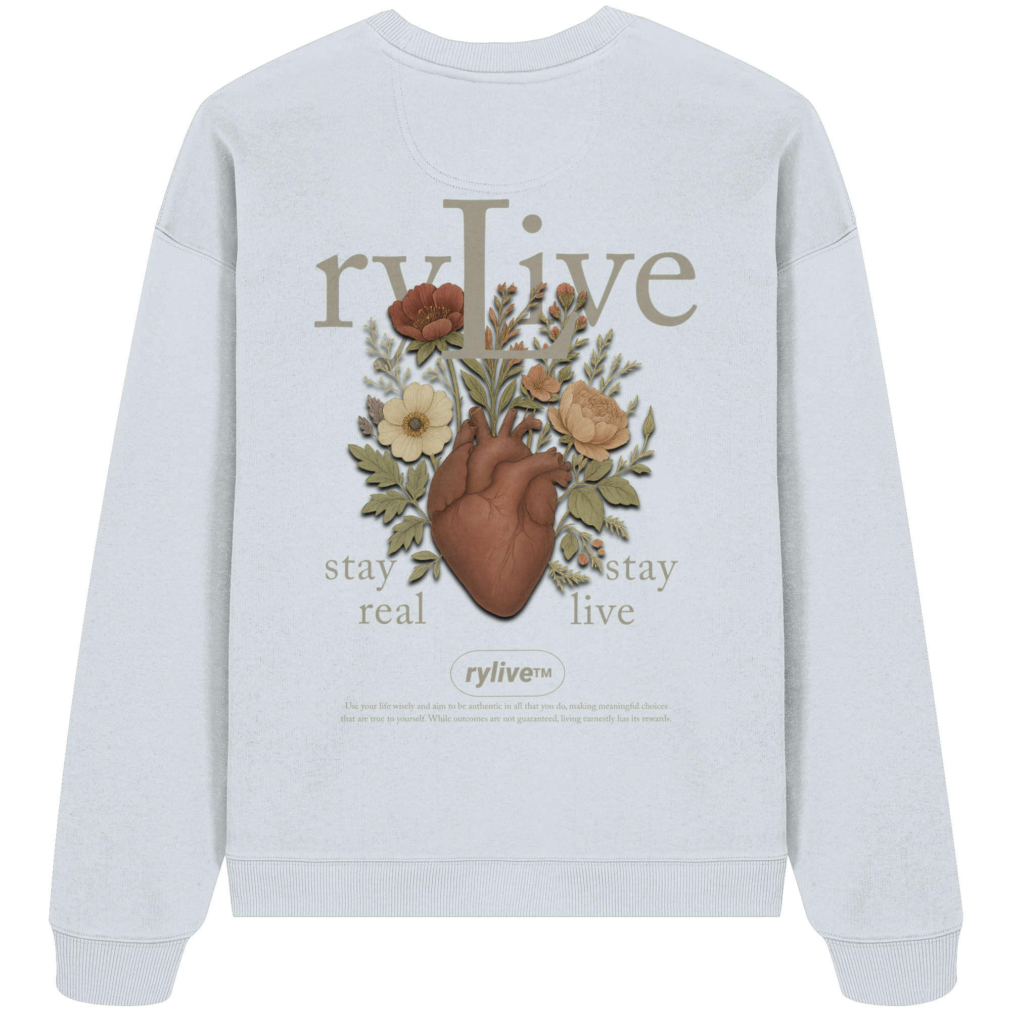 rylive Unisex Oversize Sweatshirt // Heart Flower