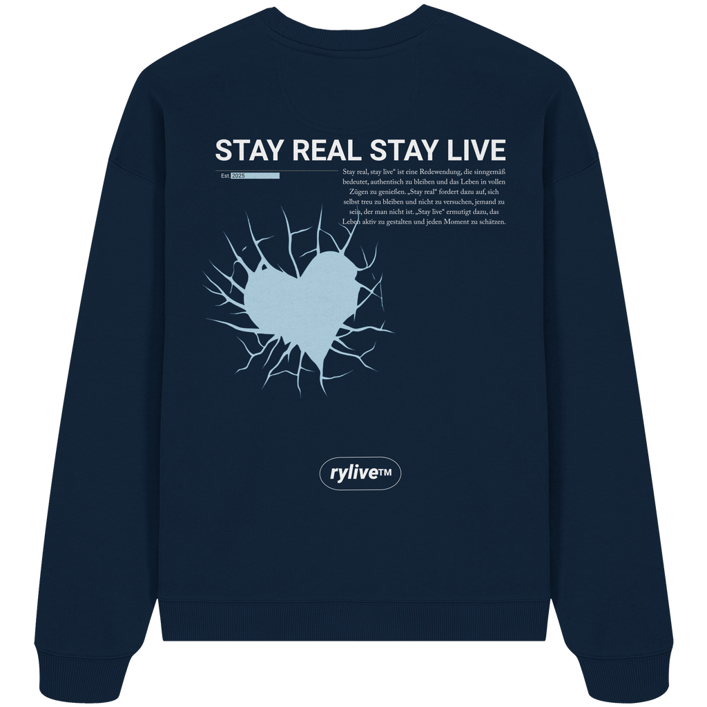 rylive Unisex Oversized Sweatshirts // Stay real Stay live