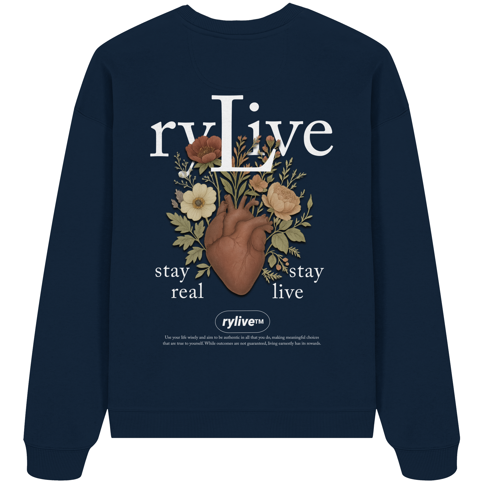 rylive Unisex Oversized Sweatshirt // Heart Flower
