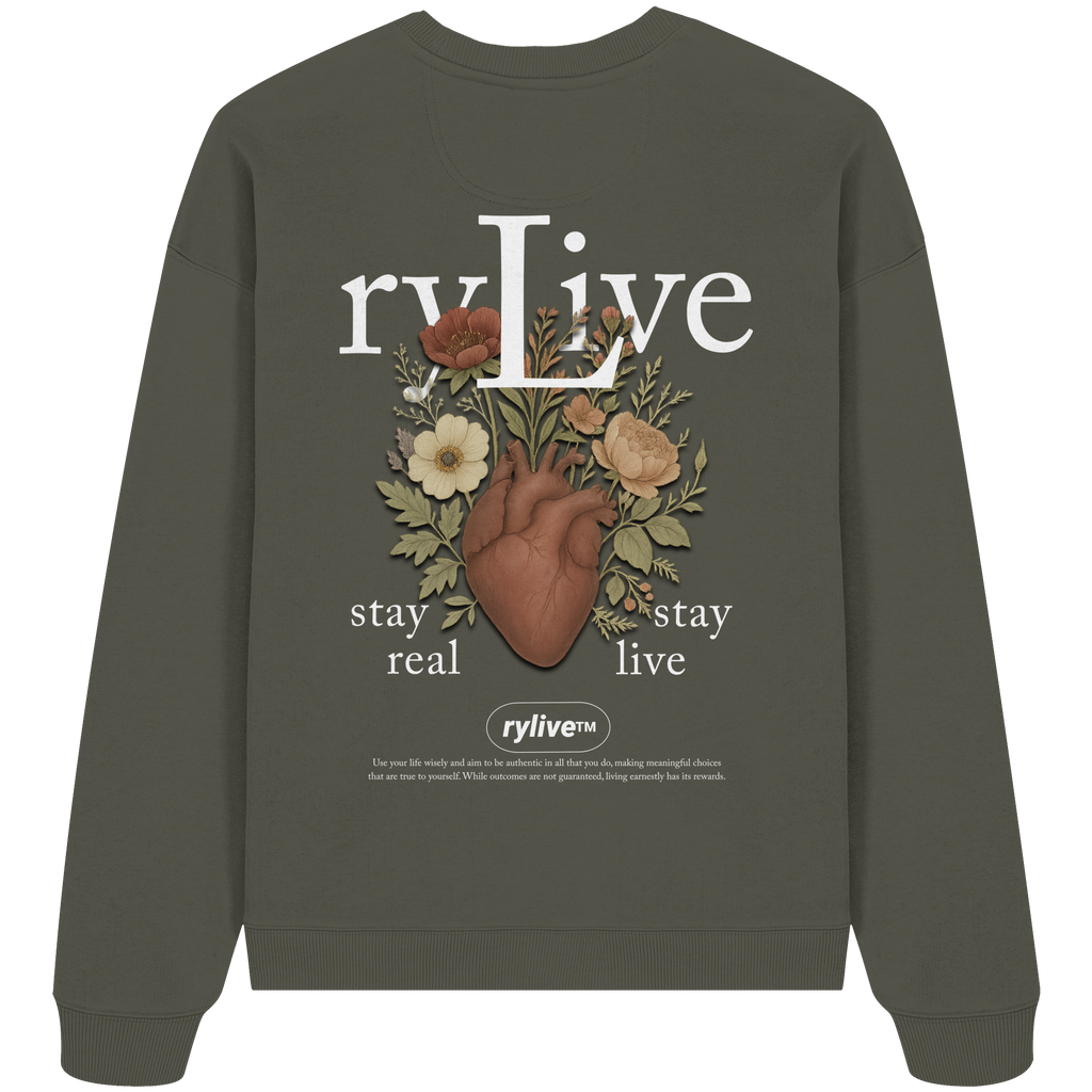 rylive Unisex Oversized Sweatshirt // Heart Flower