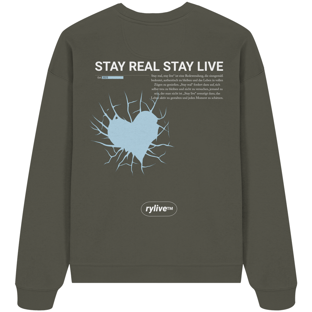 rylive Unisex Oversized Sweatshirts // Stay real Stay live