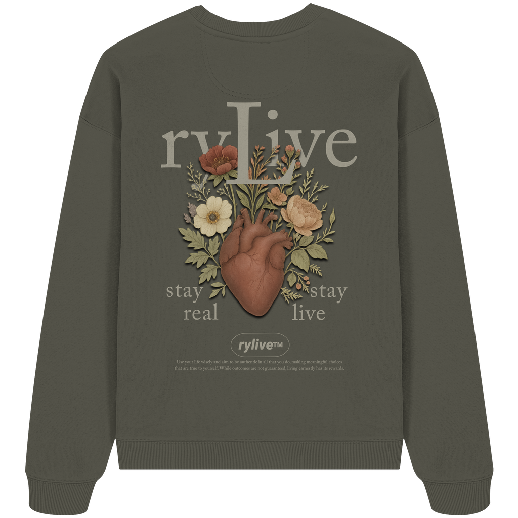 rylive Unisex Oversize Sweatshirt // Heart Flower