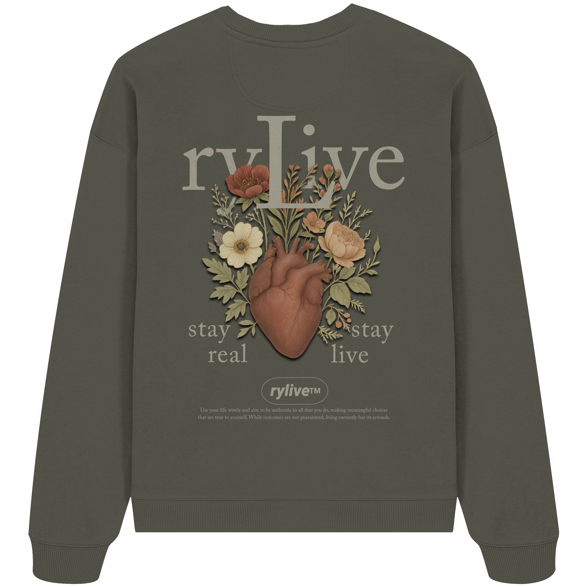 rylive Unisex Oversize Sweatshirt // Heart Flower