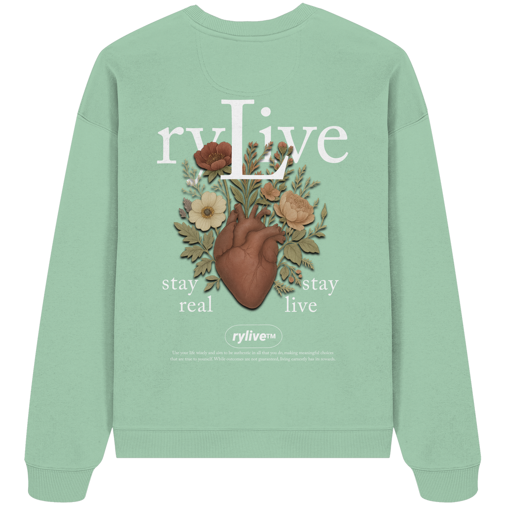 rylive Unisex Oversized Sweatshirt // Heart Flower