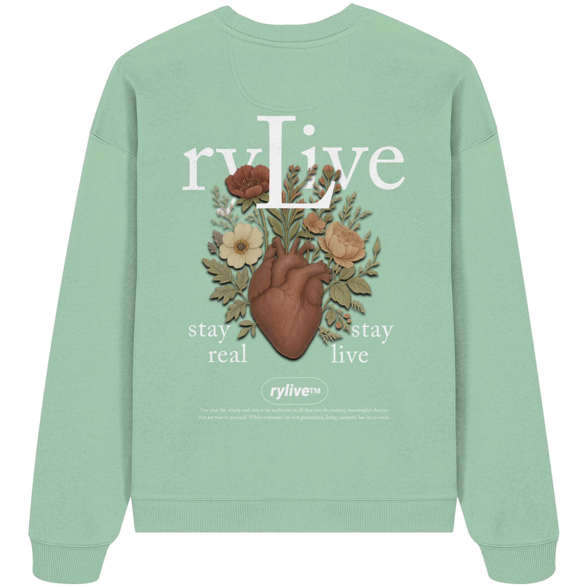 rylive Unisex Oversized Sweatshirt // Heart Flower