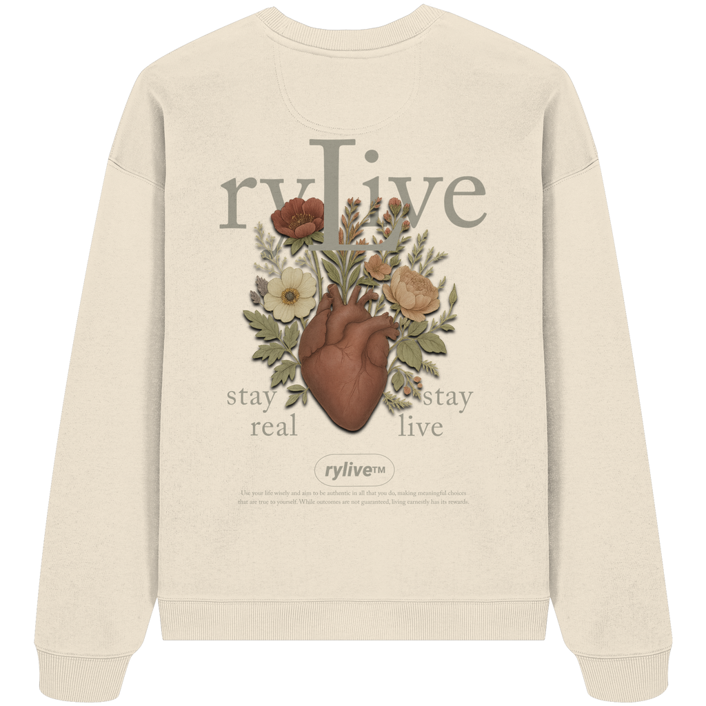 rylive Unisex Oversize Sweatshirt // Heart Flower