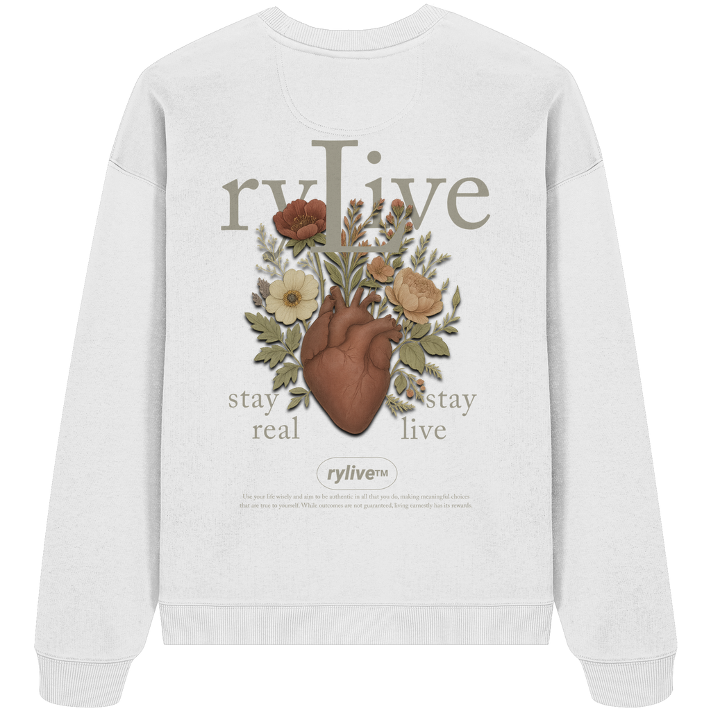 rylive Unisex Oversize Sweatshirt // Heart Flower