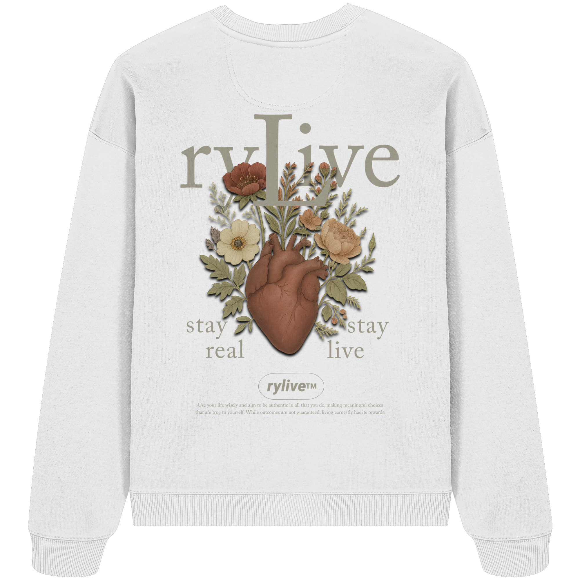 rylive Unisex Oversize Sweatshirt // Heart Flower